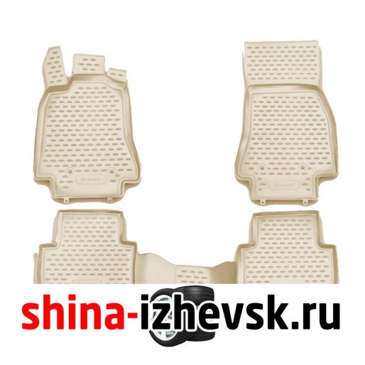 Коврик Autofamily коврики в салон для JAGUAR XF, 2009-  4 шт. , бежевый) в Ижевске